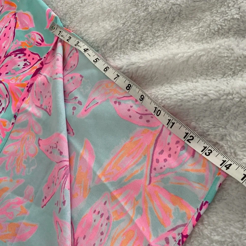 Floral Off-Shoulder Two-Piece Outfit Set Dress in Turquoise and Pink - Picture 11 of 14